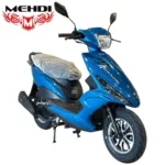 القلاف_للدراجات_النارية_ تظهر دباب مهدي مهدي R6 سعة 150 سي سي 150 لون أزرق - إصدار رياضي معتمد GSO على خلفية بيضاء، وتتميز بلمسات سوداء وفضية وغطاء مقعد بلاستيكي وشعار مهدي في الزاوية اليسرى العليا. _دراجة_نارية