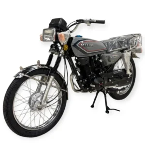 القلاف_للدراجات_النارية_ سيارة دراجة دباب دباب دباب مهدي إطرام سبورت رمادي 200 سي سي جديدة تمامًا مع أغطية بلاستيكية واقية، معروضة على مسندها على خلفية بيضاء. _دراجة_نارية