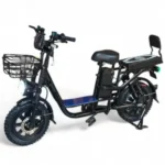 القلاف_للدراجات_النارية_ دراجة كهربائية "الدراجة الروسية" الأسود تأتي مع سلة الأسود مع سلة أمامية إطارات عريضة، مقعد خلفي مسند ظهر وبطارية أسفل المقعد الرئيسي-لرحلات مريحة وأنيقة. _دراجة_نارية